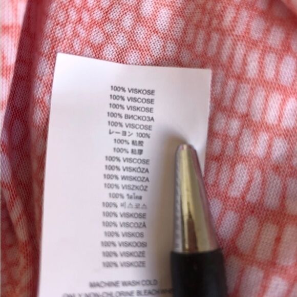 Michael Kors Peasant Top Keyhole Neck in Mandarin and White Size XS NWT - Picture 6 of 8